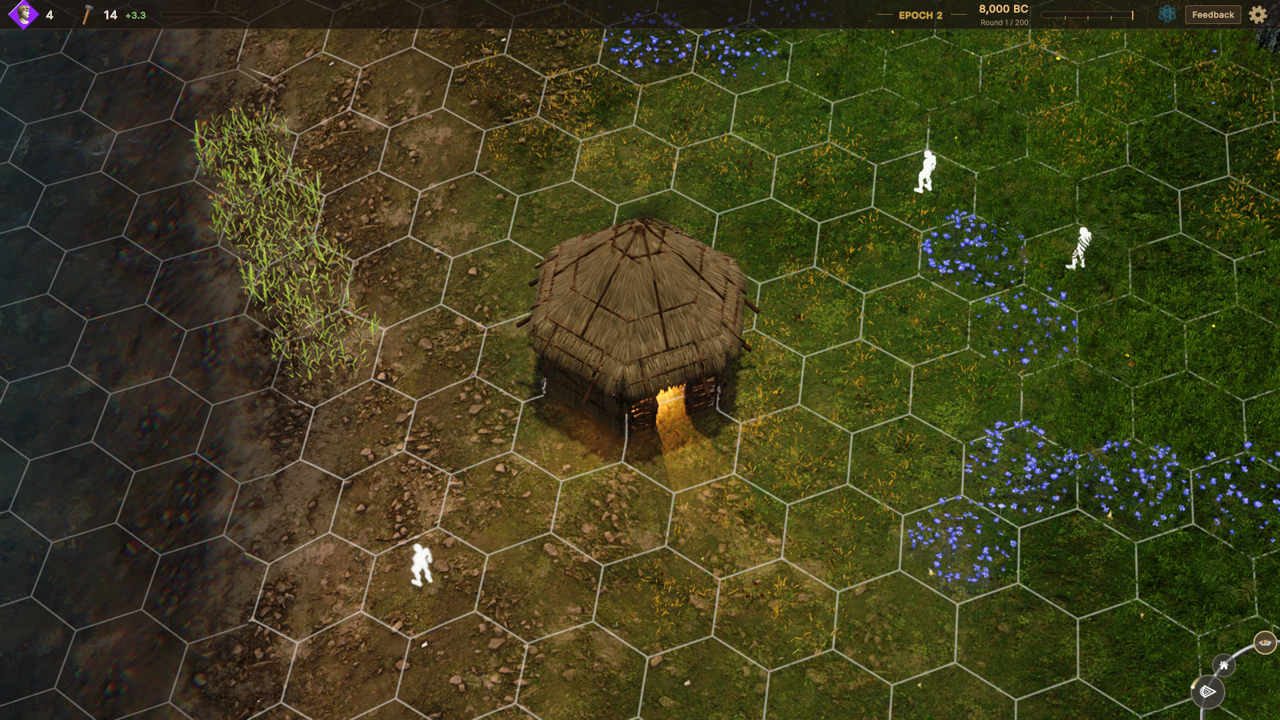 The beginning of Epoch 2, where a small group starts turning survival into settlement.
